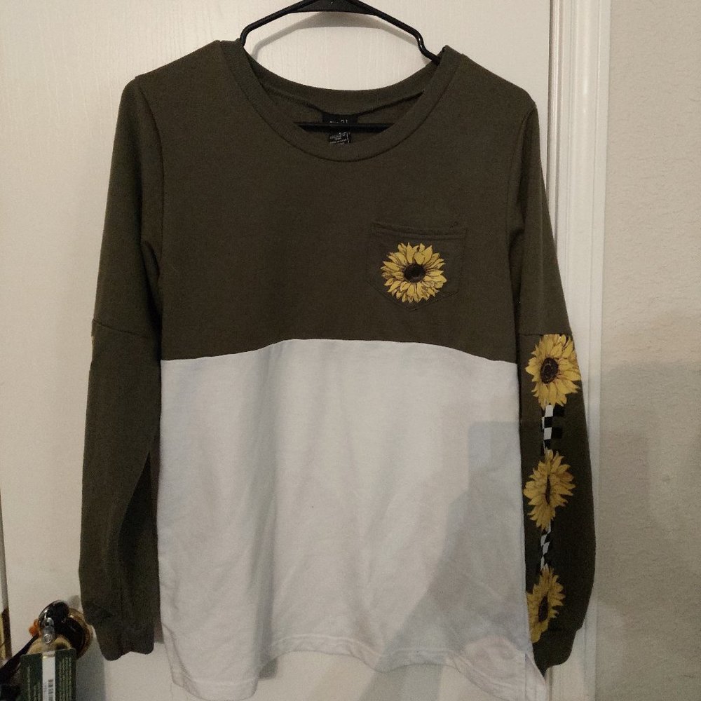 Rue 21 Sunflower Long Sleeve Shirt